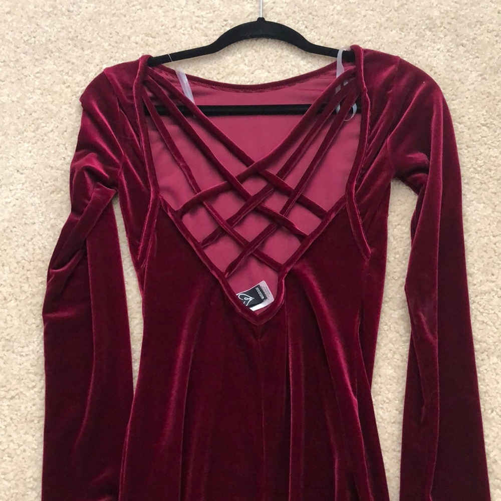 windsor bodycon velvet mini dress - Picture 2 of 4